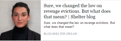 HOW FAR WILL LAW TO PROTECT REVENGE EVICTIONS GO?